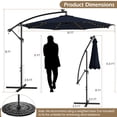 thumbnail image 3 of Costway Parasol Déporté de Patio 10 Pi à Énergie Solaire avec 112 DEL, Manivelle, Inclinaison, Extérieur, 3 of 9