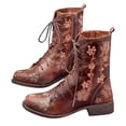 thumbnail image 2 of Cameland Women's Printed Embroidered Boots Over Feet Round Toe Chunky Ankle Boots, 2 of 4