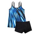 thumbnail image 4 of Wangsaura Women Swim Shirt + Shorts, Geometry/Rainbow/Butterfly Print Swimwear, 4 of 8