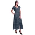 thumbnail image 4 of Moomaya Robe Longue Maxi pour Femmes à Manches Courtes, Robe Formelle/décontractée avec Poches P-TTG, 4 of 6