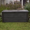 thumbnail image 4 of Keter Westwood Outdoor 150 Gal Deck Storage Box for Tools, Brown (2 Pack), 4 of 10