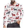 thumbnail image 1 of LUOGENLI T-shirts pour Homme pour Hommes Noël T-Shirt Décontracté de Mode Festival à Manches Longues à Col Rond T-Shirt T-shirts pour Hommes T-shirts Graphiques T-shirts de la Saint-Patrick pour Homme T-Shirt Graphique Saint-Valentin Blanc G, 1 of 5