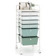 thumbnail image 1 of Costway 6-Drawer Rolling Art & Craft Storage Cart with Removable Drawers & Metal Frame, Lockable Wheels Gradient Green, 1 of 10