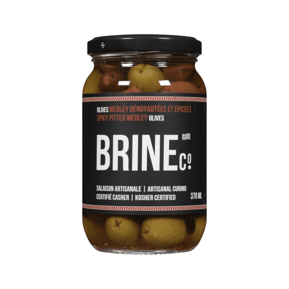 Brine Co Spicy Pitted Medley Olives 370ML Jar