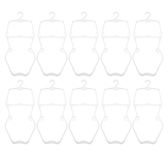 10 Pcs Kids Hangers Children'S Plastic Clothing Rack Baby Suit Swimwears Display Hangers For Infant Toddler Kids Child White