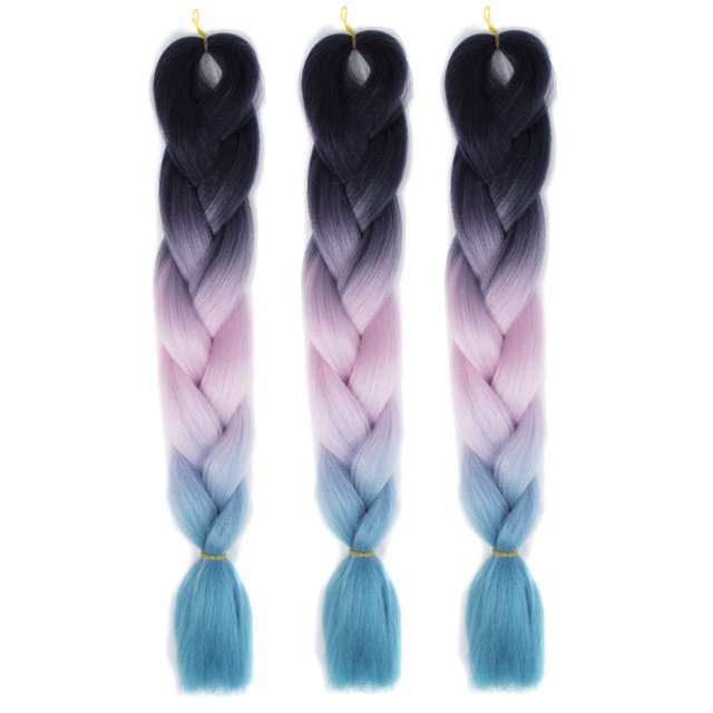 EGNMCR Perruques Cheveux Humains 1 Pce Nouvelle Mode Femmes Dégradé Longue Tresse Ondulée Perruques de Fête H Perruque