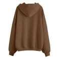 thumbnail image 4 of WEIYLL Womens Summer Tops Solid Long Sleeve Zipper Hooded Coat Pocket Sweatshirt Coffee Top Sizes S, 4 of 4