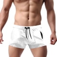thumbnail image 2 of QATAINLAV Sale of The Day Prime Today, Mens Square Leg Swim Briefs Casual Drawstring Swim Trunks Quick Dry Athletic Training Swimsuit Board Shorts with Pockets Summer Beach Outfits White M, 2 of 3