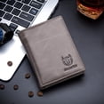 thumbnail image 2 of BULLCAPTAIN Large Capacity RFID Blocking Genuine Leather Wallet Black QB-027, 2 of 12