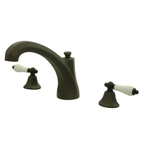 Kingston Brass Metropolitan Roman Tub Filler with Porcelain Lever Handles