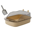 thumbnail image 4 of MERIGLARE Cat Litter Box Cat Sand Basin with High Side Cat Litter Container Durable Splash brown, 4 of 9