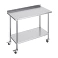 thumbnail image 1 of VEVOR Table de Travail en Acier Inoxydable Table Commerciale de Préparation des Aliments 24"x48 Pouces avec Roulettes, 1 of 9