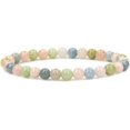 thumbnail image 1 of Bracelet Extensible Unisexe en Perles Rondes de 6 mm en Morganite Naturelle Béryl Aigue-Marine, 1 of 5