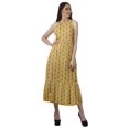 thumbnail image 2 of Moomaya Robe Maxi Sans Manches à Col Licou Imprimée avec Fente avant Robe d'Été pour Femme, 2 of 4