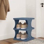 Uscallm Shoe Rack 3-Tier Plastic Shoe Storage Organizer for Entryway Hallway Dormitory Rental Room Space Saving Compact Shoe Shelf