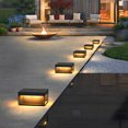 thumbnail image 1 of thinsony Square Stainless Steel LED Waterproof Modern Solar Fence Post Lights, 1 of 9