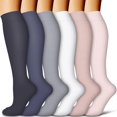 thumbnail image 1 of LOVEVER 6Pairs Compression Socks for Women and Men - Best for Circulation  Running  Athletic  Recover  Nurse  Travel, 1 of 7