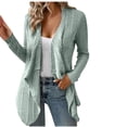 thumbnail image 1 of Yuyuzo Cardigan for Women Long Sleeve Open Front Ribbed Hem Solid Color Cardigan Casual Fall Coats, 1 of 6