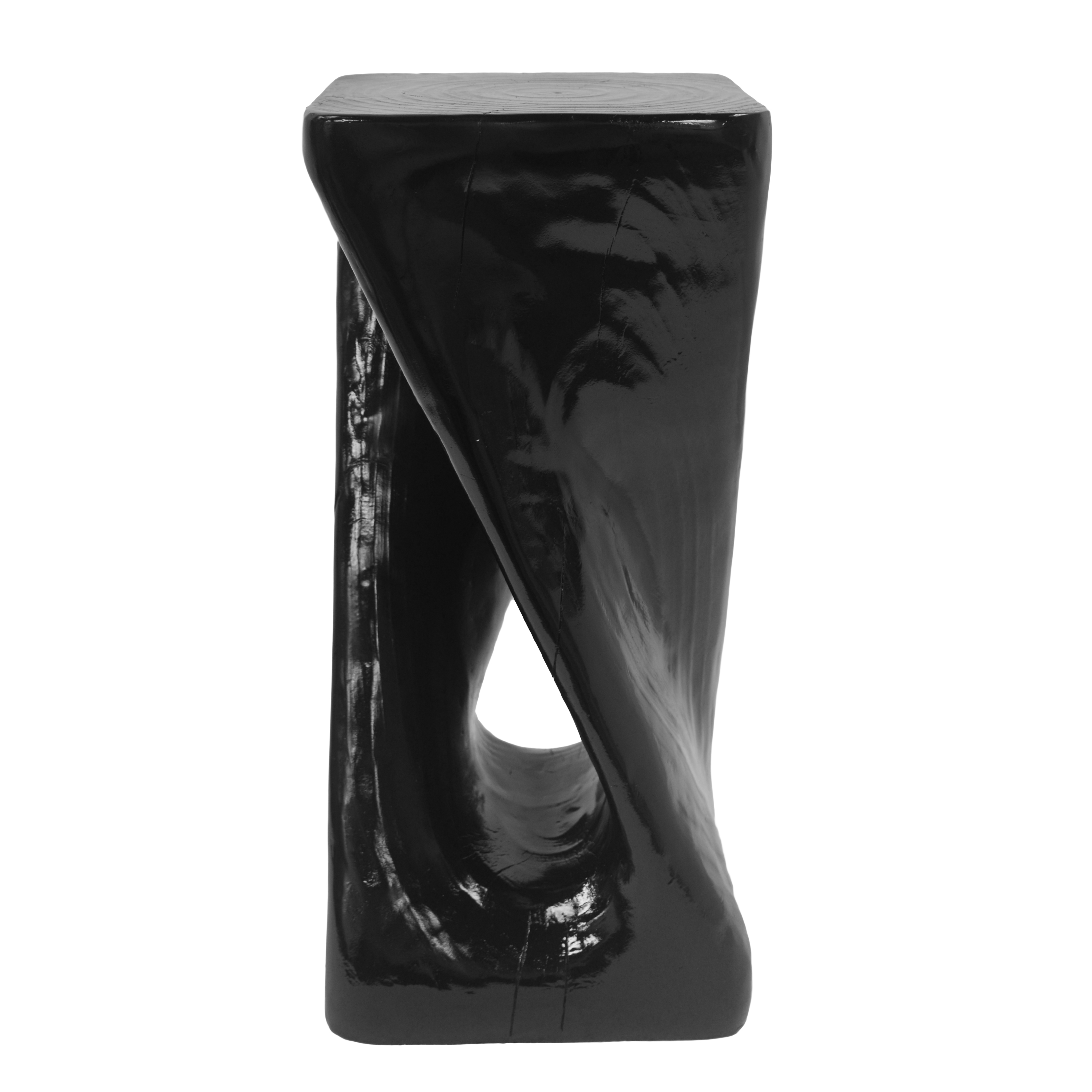 Table d'appoint Noble House Grey MGO, texture bois, hauteur 68 cm, noir
