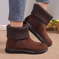 thumbnail image 1 of Styesk Bottes pour Femmes Bottes pour Femmes Mode Décontractée et Style d'Hiver Bottines Courtes Chaudes Couleur Unie à Coutures Bout Rond à Enfiler Bottines Plates Bottes de Travail pour Femmes, 1 of 7