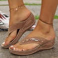 thumbnail image 4 of Sandales de Plage Orthopédiques à Talon Compensé pour Femmes, Sandales à Enfiler Confortables pour la Marche, Robe, Fasciite Plantaire, 4 of 7