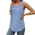 thumbnail image 4 of Liquidation d'Économies! Hauts Grande Taille pour Femmes, Hauts d'Été à Manches Courtes pour Femmes, T-shirt à Manches Courtes Uni Col Rond pour Femmes, 4 of 5