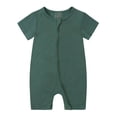 thumbnail image 1 of AherBiu Unisex Baby Clothes Short Sleeve Zip up Newborn Onesie Summer Crewneck Solid Color Rompers Outfits, 1 of 2