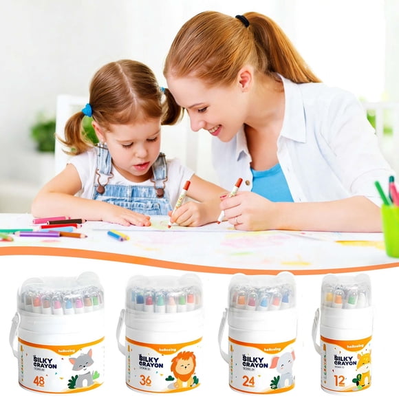 karymi 48 Color Twist Washable Crayons Include Brush, Silk Speed Drying Oil Painting Sticks in Portable Box Ideal Coloring Gift for Boys and Girls, Drawing Coloring Supplies Gifts for Men
