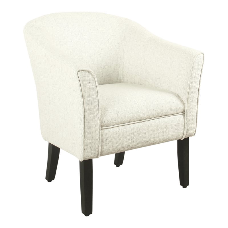 HomePop Fauteuil d'Appoint Transitionnel en Bois et Tissu, Blanc