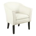 thumbnail image 1 of HomePop Transitional Wood and Fabric Barrel Accent Chair in White, 1 of 9