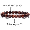 thumbnail image 2 of Bracelet Extensible Unisexe en Perles Rondes de 8 mm avec Cristaux d'Oeil de Tigre Rouges AA Naturels, 2 of 5