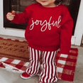 thumbnail image 3 of Kid Christmas Sets Long Sleeve  Neck Christmas Letters Shirt Bell-Bottoms Trousers, 3 of 6