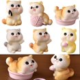 thumbnail image 4 of GLFILL Figurines Miniature Mini Cartoon Cats Resin Ornaments Crafts Desk Accessories Two, 4 of 6
