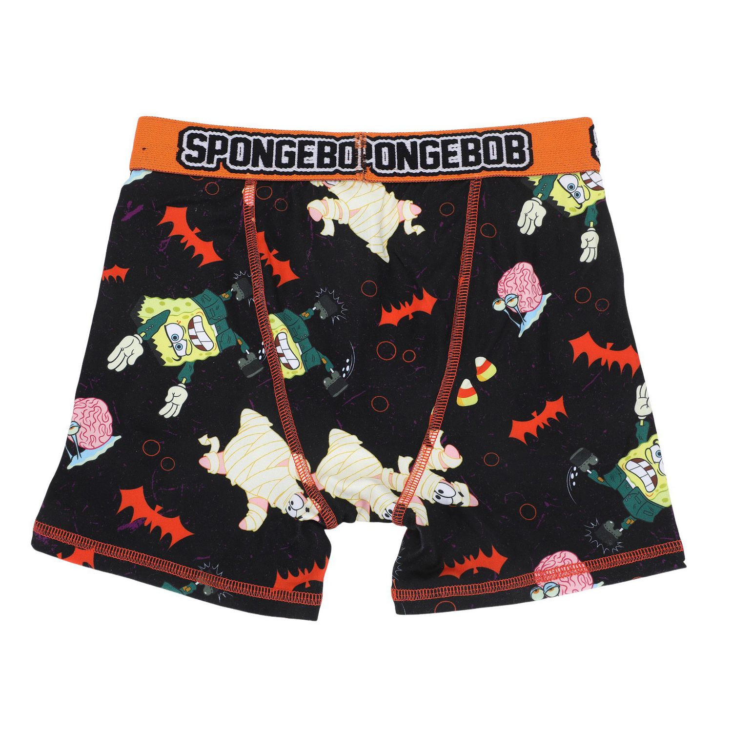 SpongeBob SquarePants Boys' Halloween Zombie & Mummy Graphic Boxer Briefs, 2-Pack