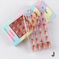 thumbnail image 1 of Kids Childrens Girl Fake Stick Press Nails False On Cover W0E5, 1 of 9