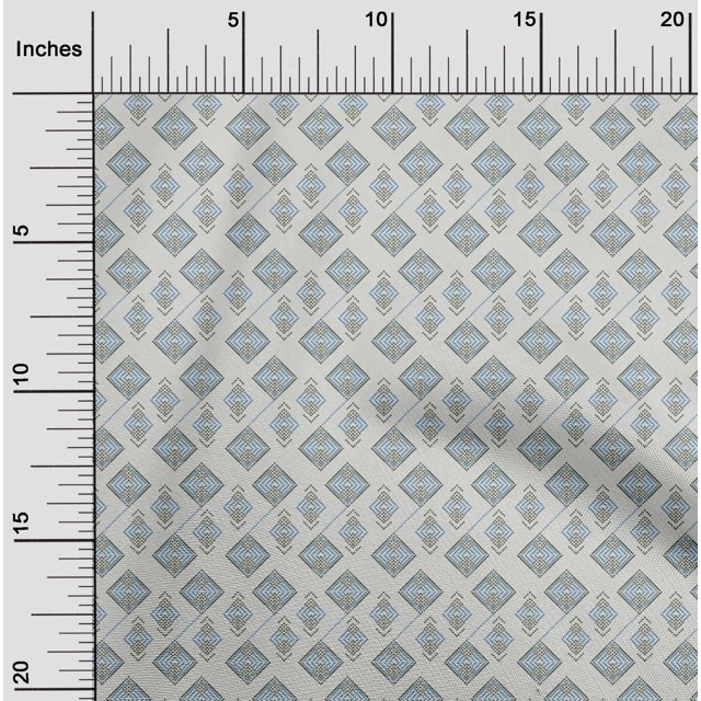oneOone Cotton Poplin Fabric Diamond Geometric Printed Fabric 1 Yard 42 Inch Wide
