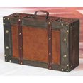 thumbnail image 3 of Wooden Vintage Luggage Trunks - Storage Box with Hinged Lids, Old-Fashioned Decorative Box for Coffee Table Decor,  Shelf Decor or Table Decor, Small, 3 of 4