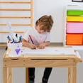 thumbnail image 3 of Costway Table de Jeu Multi-Activités pour Enfants, Bureau en Bois pour Blocs de Construction avec Rangement, Rouleau de Papier, 3 of 10