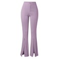 thumbnail image 5 of Women's Casual Mid Waist Cargo Jeans Stretch Wide Leg Denim Pants With Pockets, 5 of 5