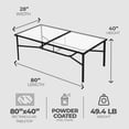 thumbnail image 2 of Four Seasons Courtyard Sunny Isles Tempered Glass Top Patio Dining Table, 2 of 7