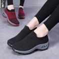 thumbnail image 2 of Women Slip On Mesh Walking Shoes Air Cushion Comfortable Platform Working Sneakers, 2 of 7