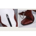 thumbnail image 5 of EGNMCR Knee High Boots Oversized Women's Fall/Winter Velvet Lining Color Matching Rectangle Toe Thick High Heels Long Chain Boots, 5 of 5
