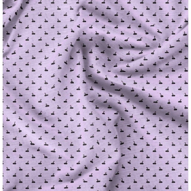 Soimoi Rayon Fabric Swan Bird Printed Craft Fabric by The Yard 42 Inch Wide