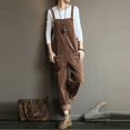 thumbnail image 2 of Women Casual Solid Pocket Romper Long Playsuit Strap Button Loose Jumpsuit, 2 of 7