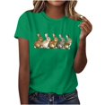 thumbnail image 5 of Pisexur Hauts pour Femmes, Hauts de Sortie pour Femmes, Hauts pour Dames, Hauts de Printemps pour Femmes 2025, Nouveau T-shirt à Manches Courtes à Col Rond Décontracté Imprimé pour Femmes Multicolore, 2TG, 5 of 5