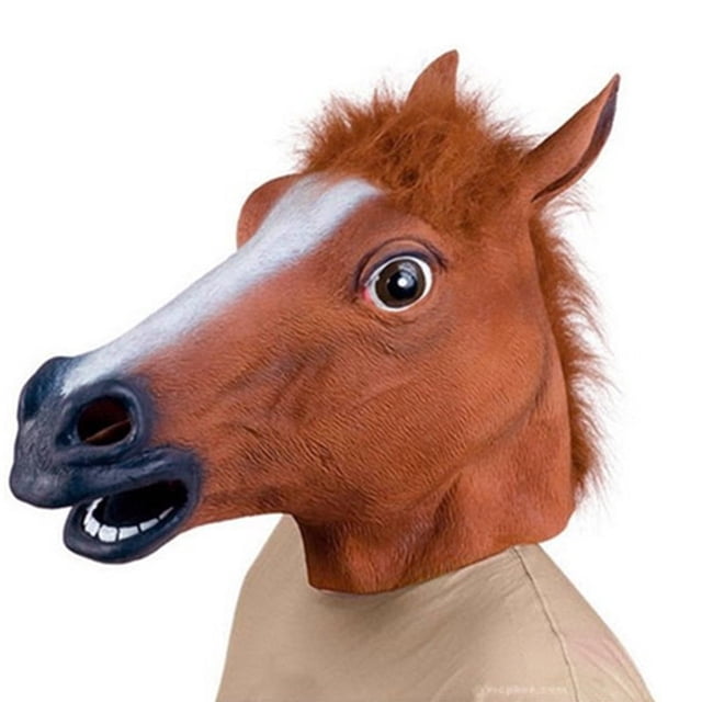 Head Horse Head Novelty Cosplay Masquerade Funny Latex Animal Head