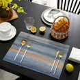 thumbnail image 2 of Blending Colors Linen Placemats - Washable Heat-Resistant Non-Slip Kitchen Dining Table Mats, Table Mats for Home, Restaurant, Wedding, Party (Set of 4, Blue with White), 2 of 7