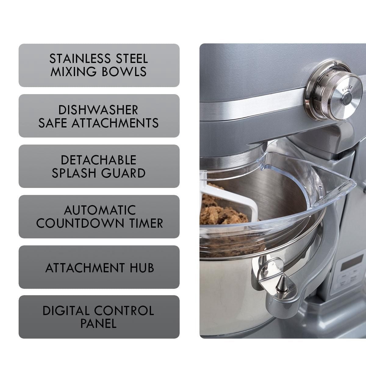 Kenmore Elite 6-Qt Bowl-Lift Stand Mixer with Timer, Powerful Motor for Baking & Cooking, Stainless Steel