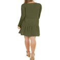 thumbnail image 3 of Women Casual Spring Ruffle Hem Long-Sleeved Casual One-Piece A Line Solid Swing Mini Dress, 3 of 6
