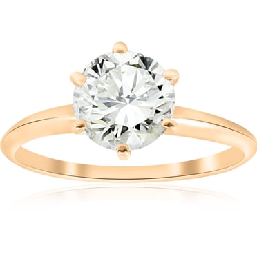 Huge 14k Yellow Gold 1 1/2 ct Round Solitaire Diamond Engagement Ring Lab Grown